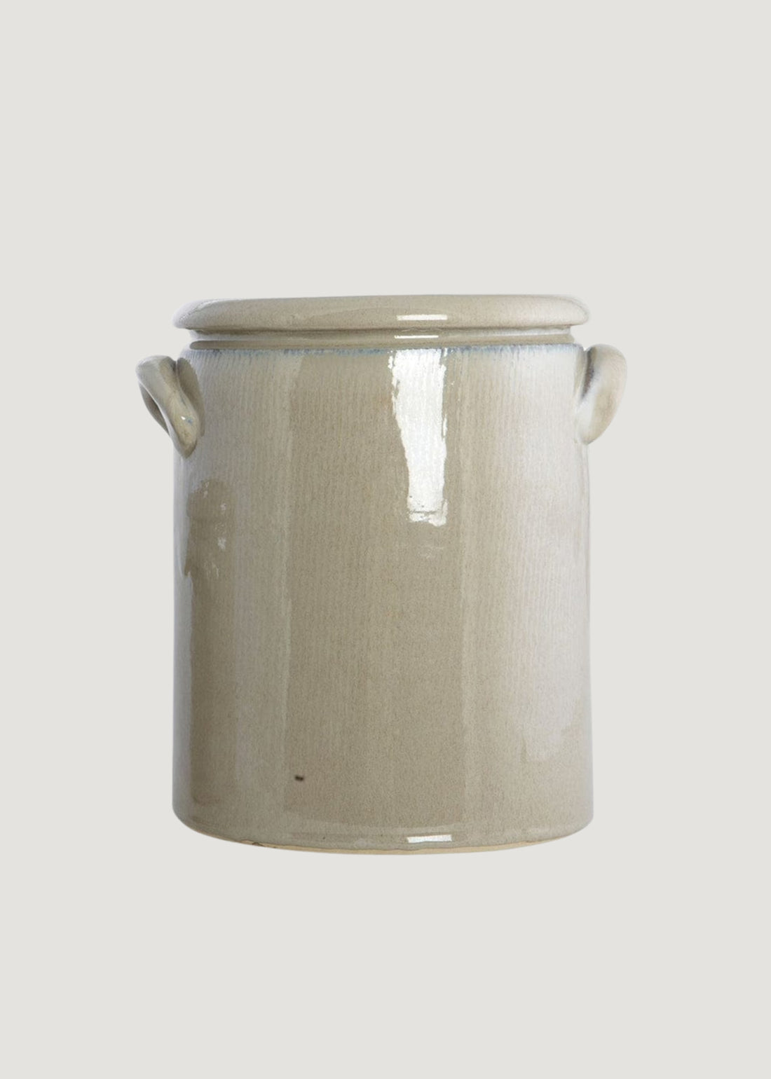 Beige Grey Washed Crock Vase at Afloral