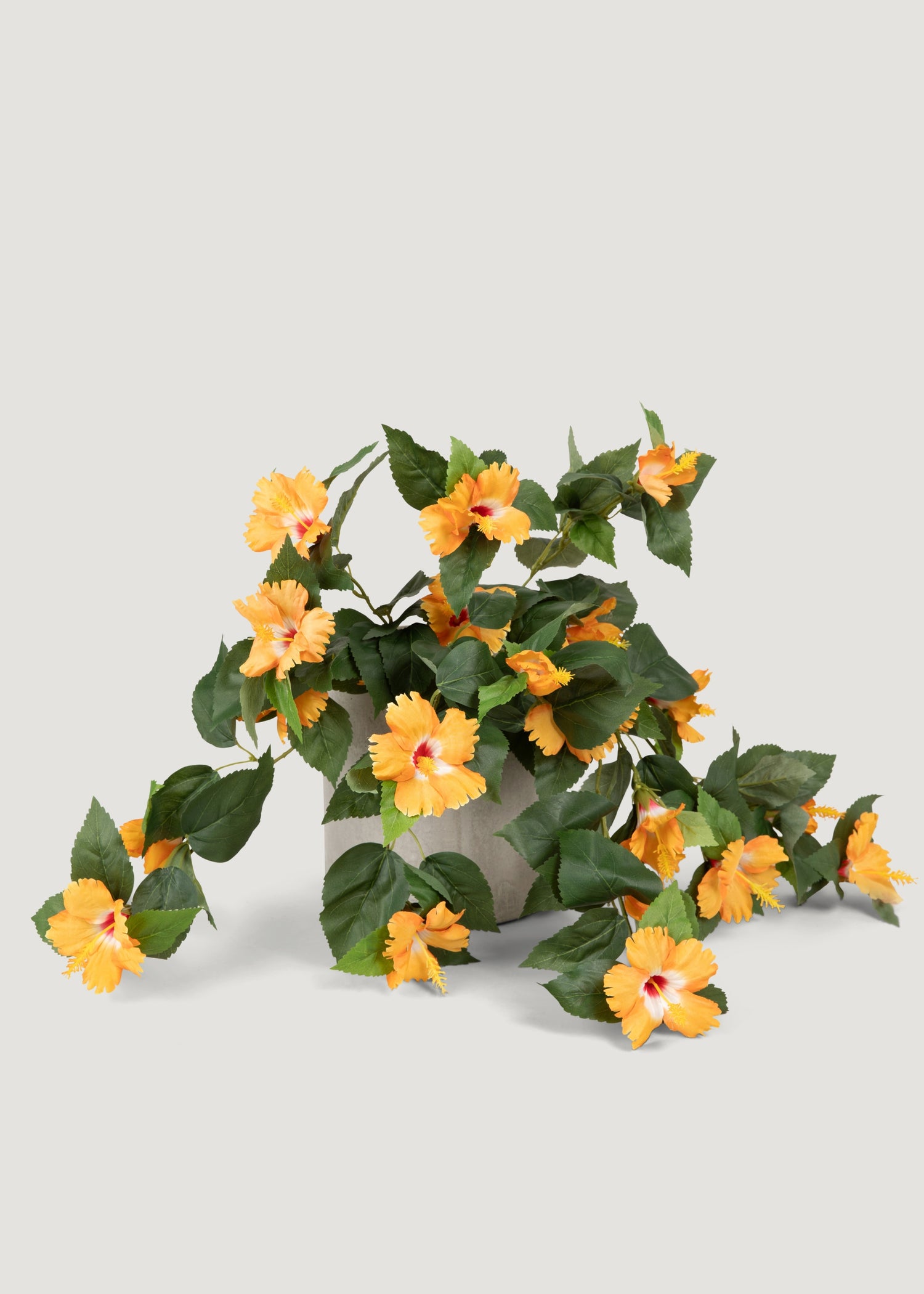 Faux Hanging Hibiscus Bush in Pot