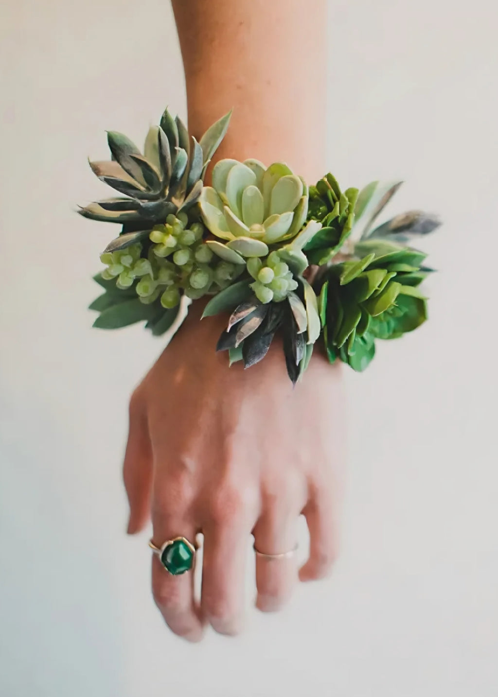 Faux Succulent Wrist Corsage