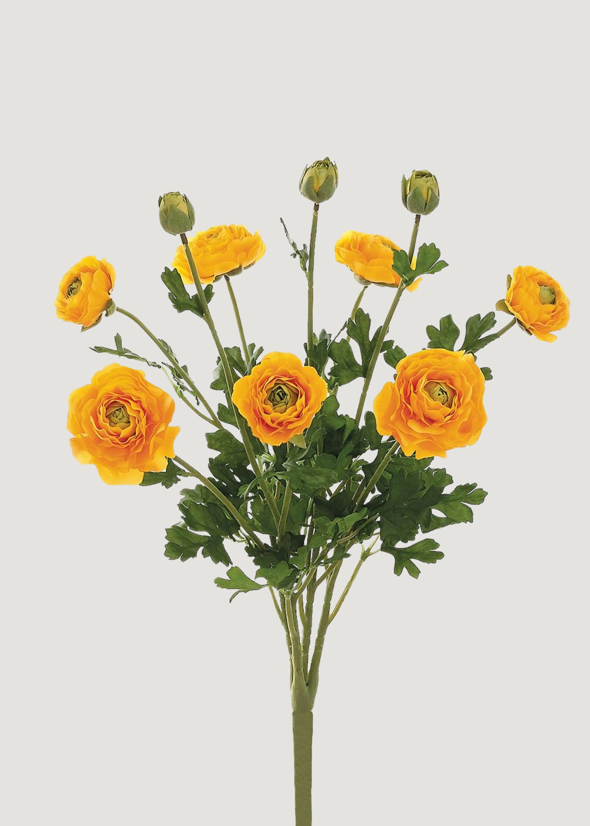 Yellow Artificial Ranunculus Flower Bush