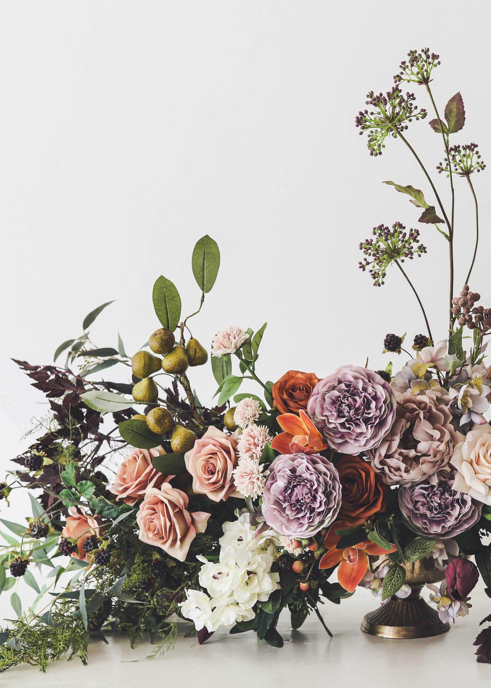 lavender silk flower arrangements Lavender Artificial Cabbage Rose Flower