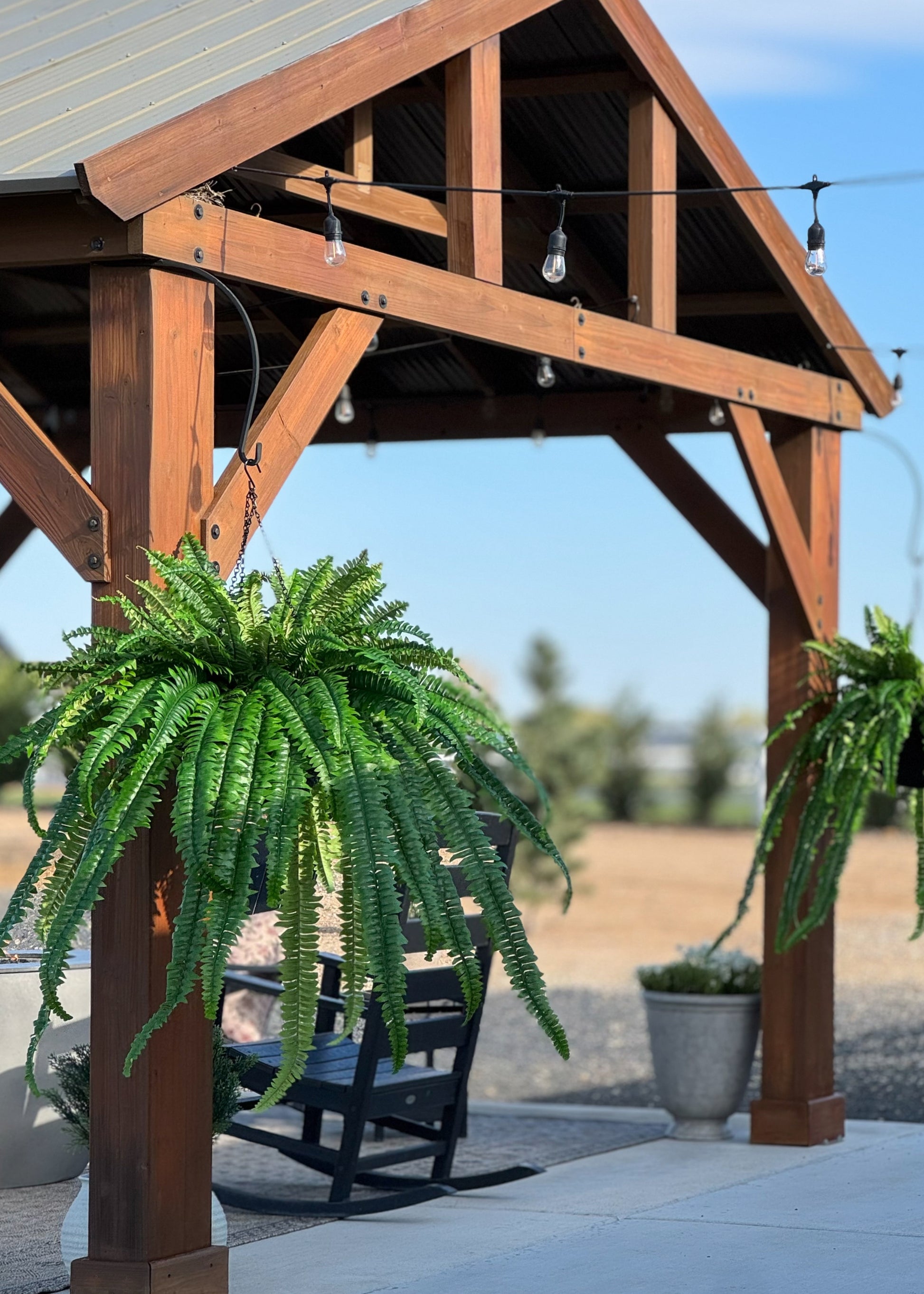 artificial boston fern hanging plants The Grand Dame Deluxe Artificial Estate Fake Fern