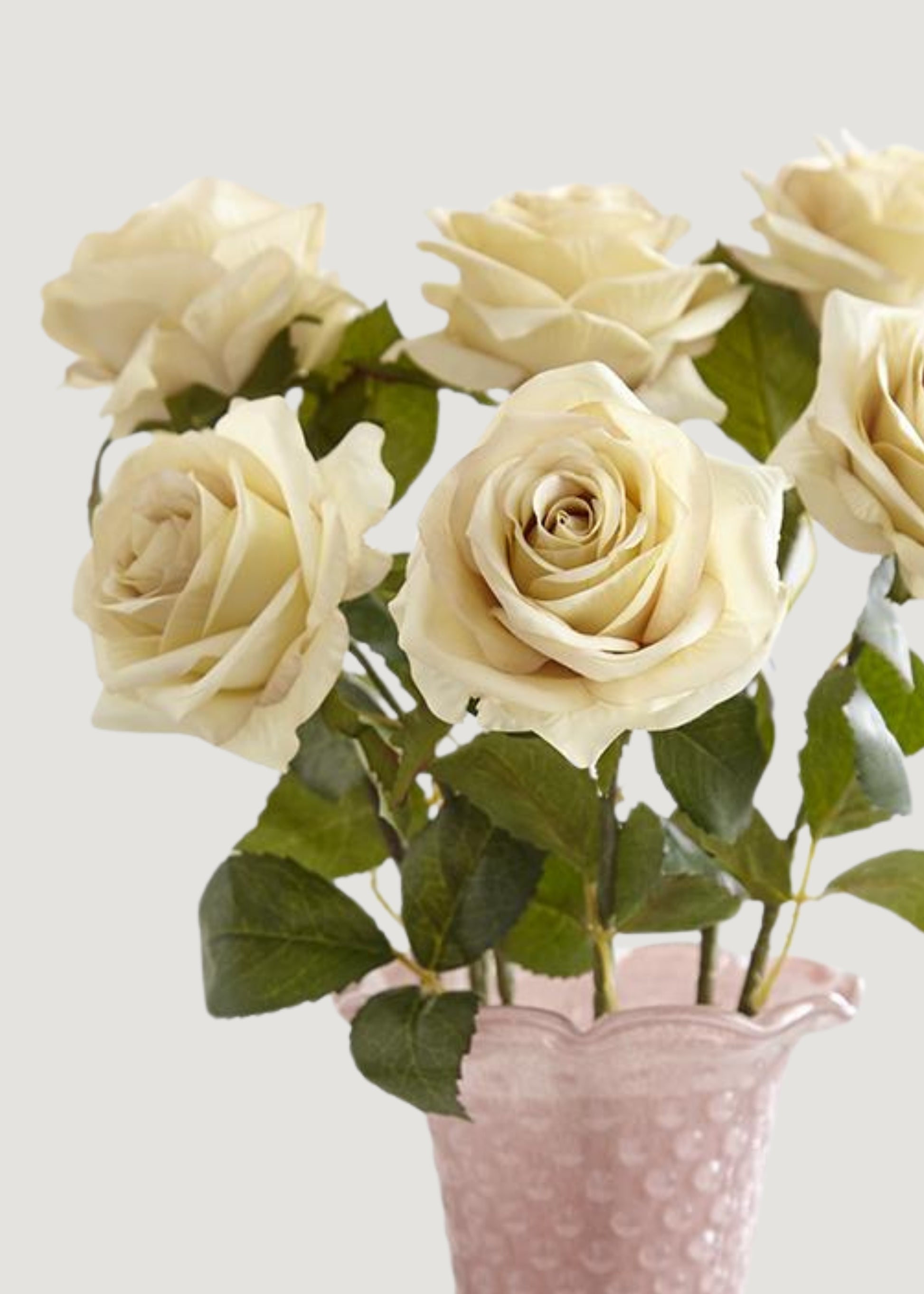 Eggshell Faux Rose Stems