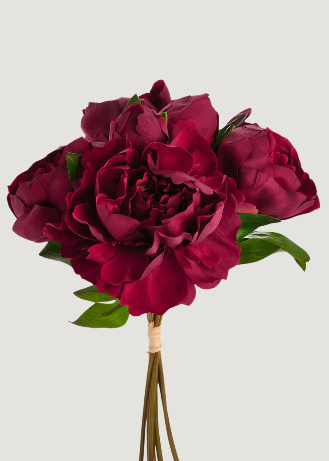 Real Touch Peony Flower Bundle in Burgundy 