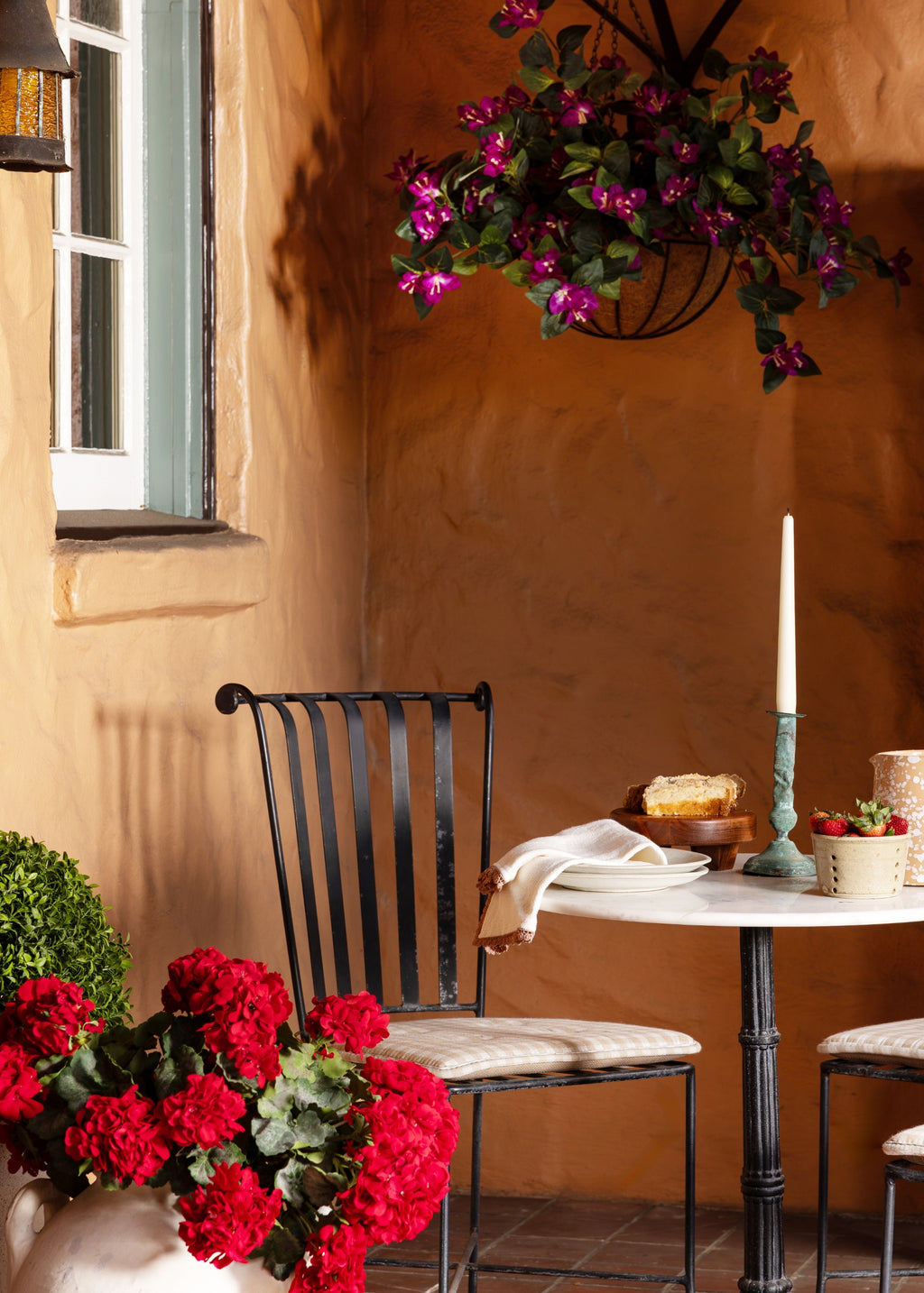 Artificial Hanging Bougainvillea and Geranium Plants