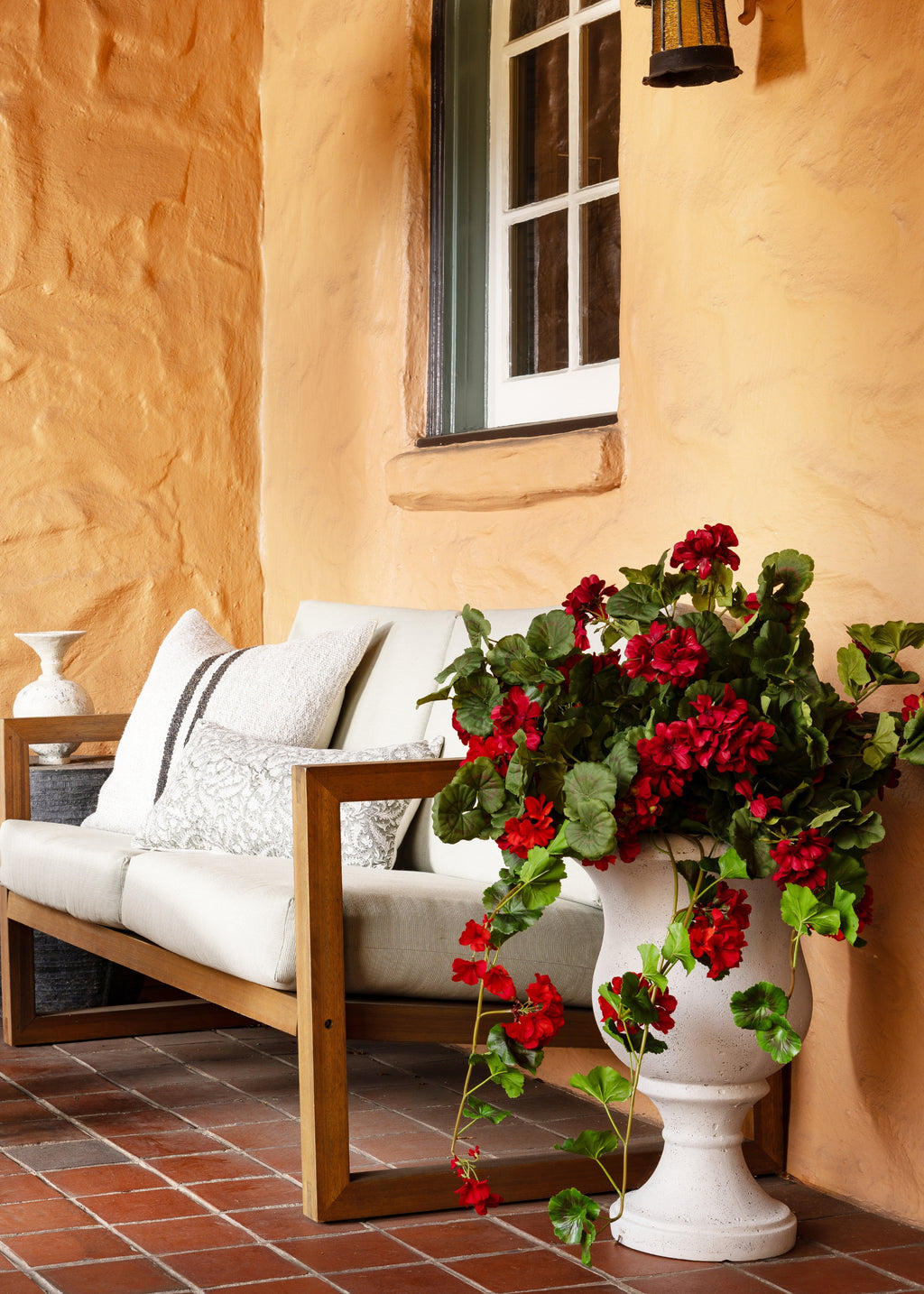 Real Touch Red Hanging Geranium Bush