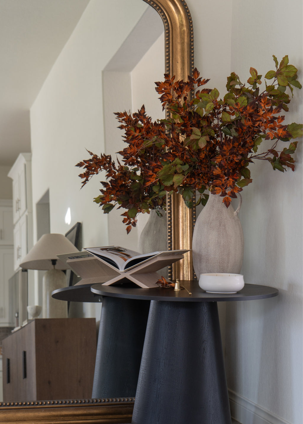 Artificial Brown Cimicifuga and Chestnut Leaf Arrangement