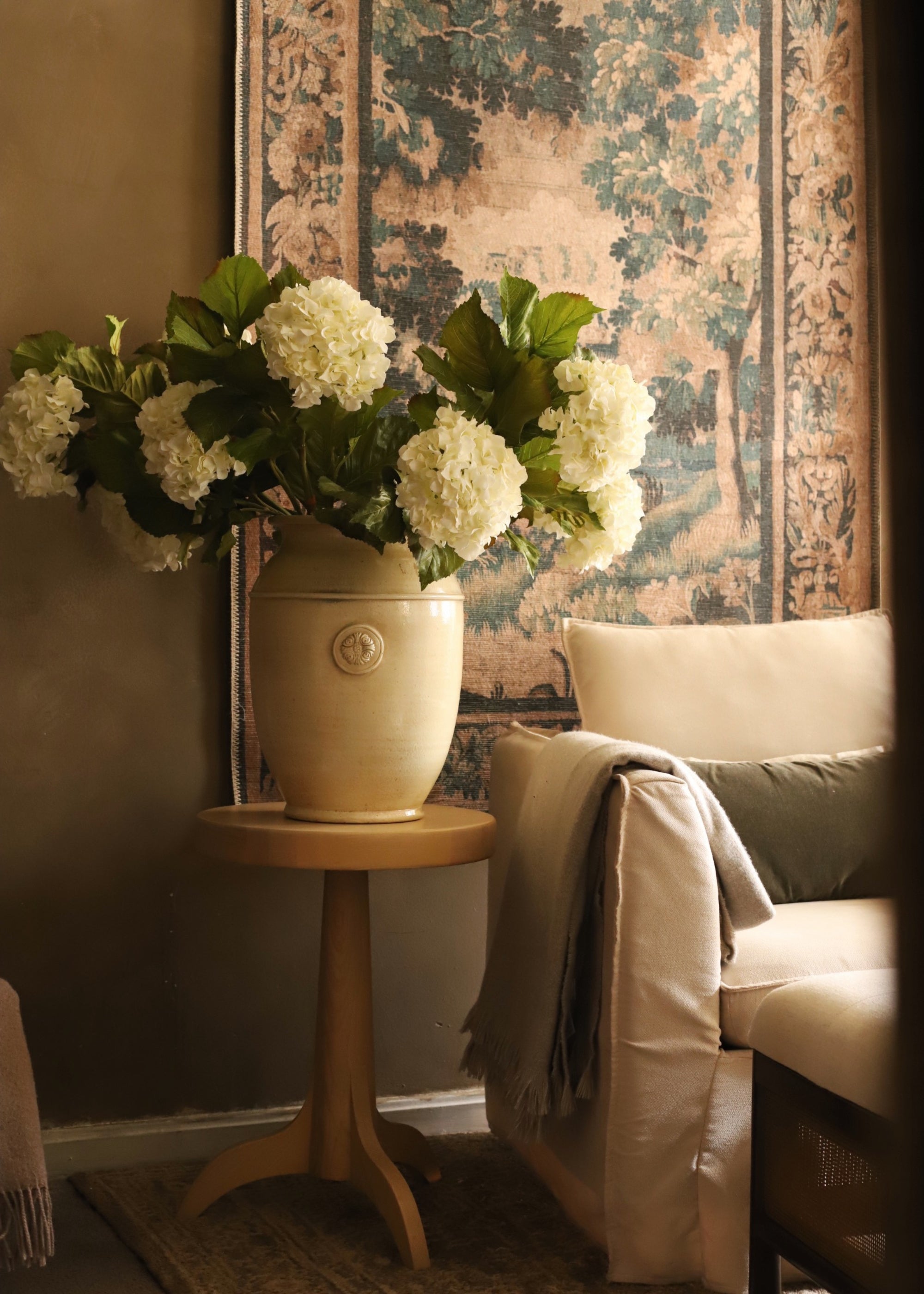Crisp White Faux Hydrangeas