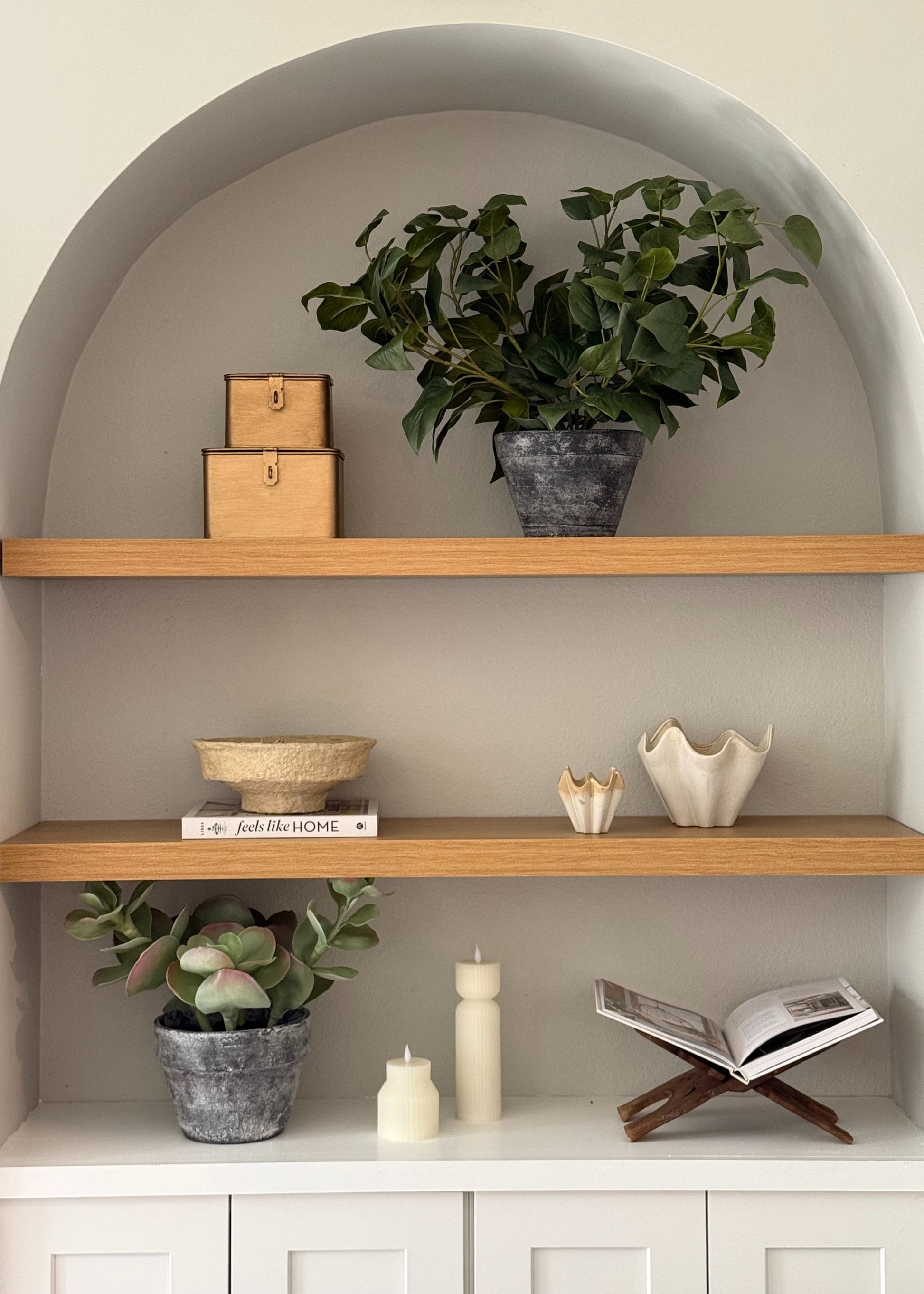 Potted Plant Shelf Decor