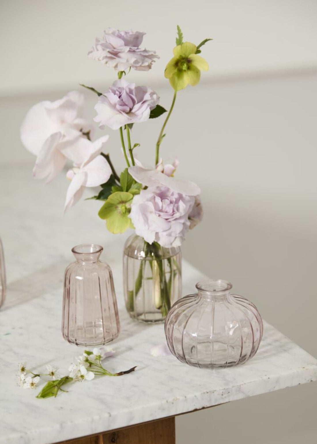 Pink Glass Bud Vases