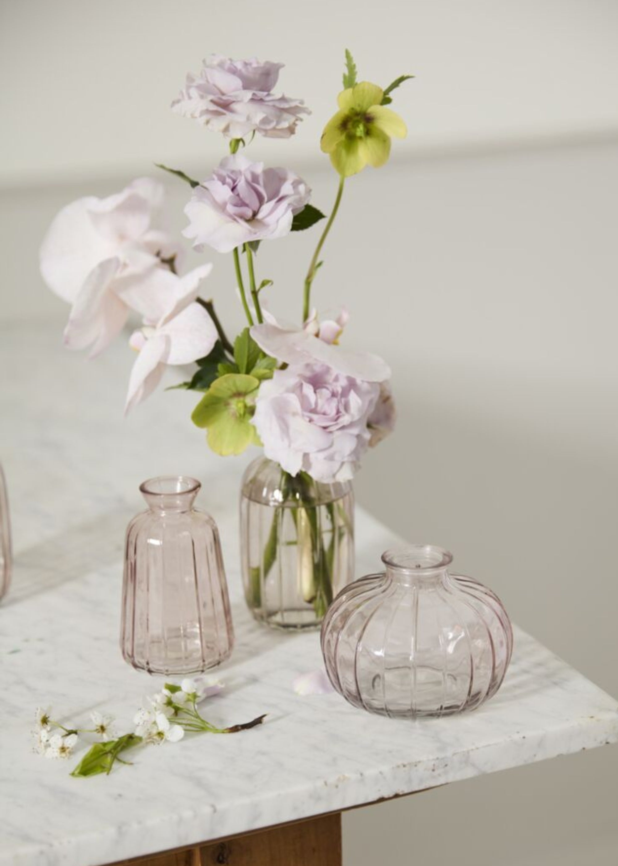Pink Glass Bud Vases
