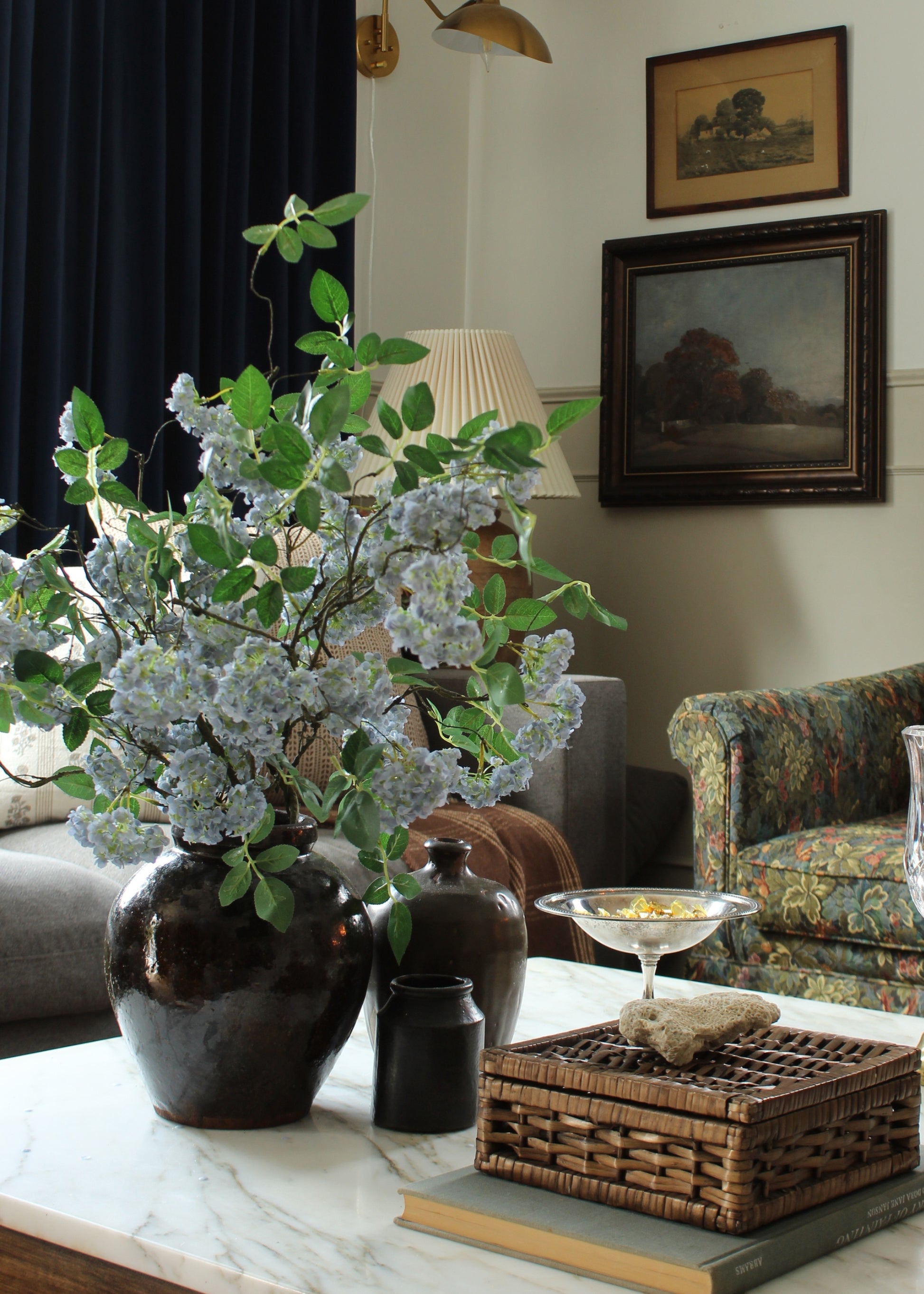 Styled Blue Spring Blossom Branches