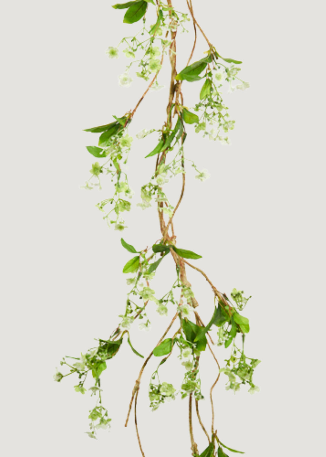 White and Green Faux Blooming Flower Garland