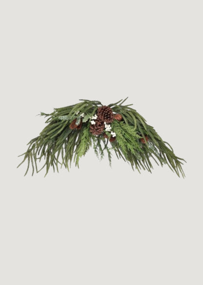 Faux Real Touch Winter Evergreen Swag with Berries 