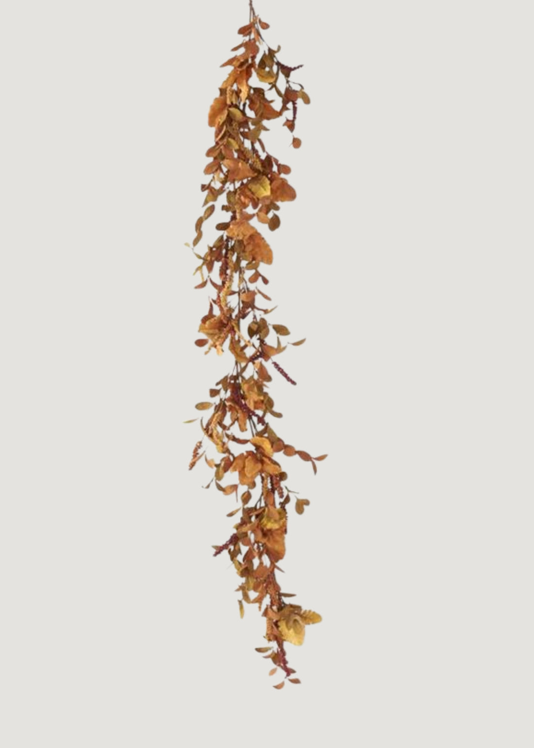 Artificial Fall Leaf and Berry Garland in Rust Burgundy - 60&quot;