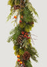 Artificial Winter Greens and Berry Pod Garland 