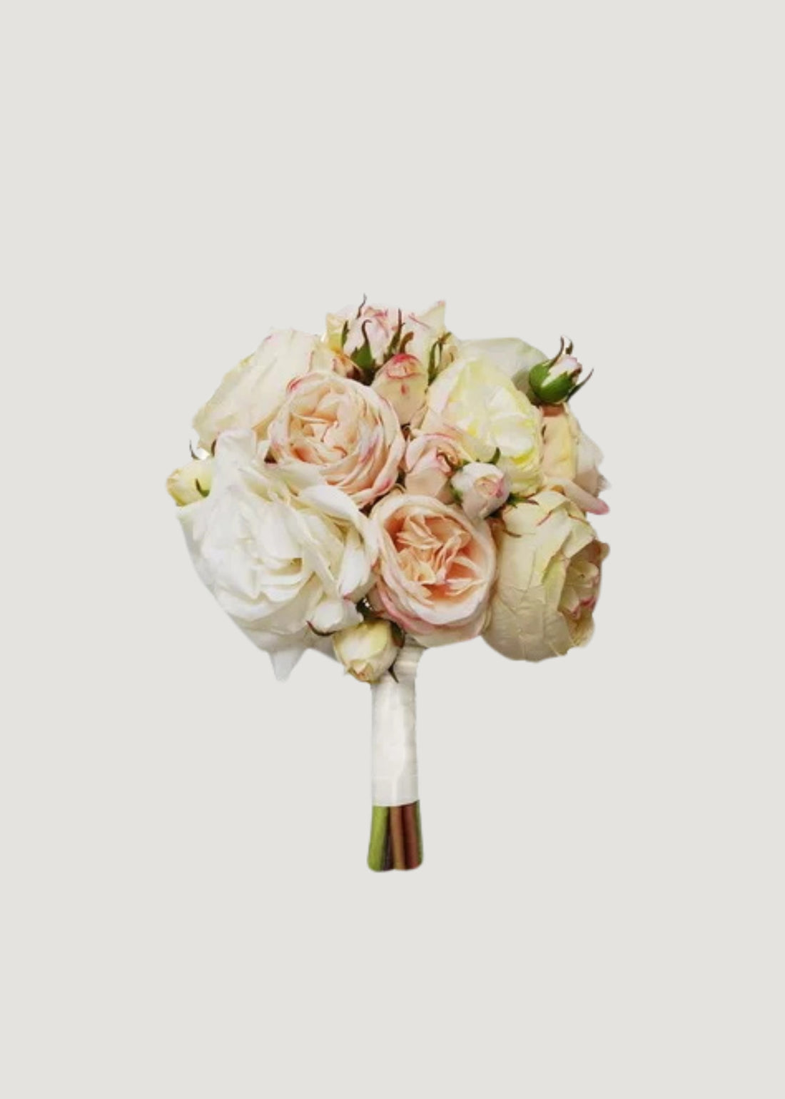 Faux-Ever Wedding Bouquet of Cream  Roses - 13&quot;