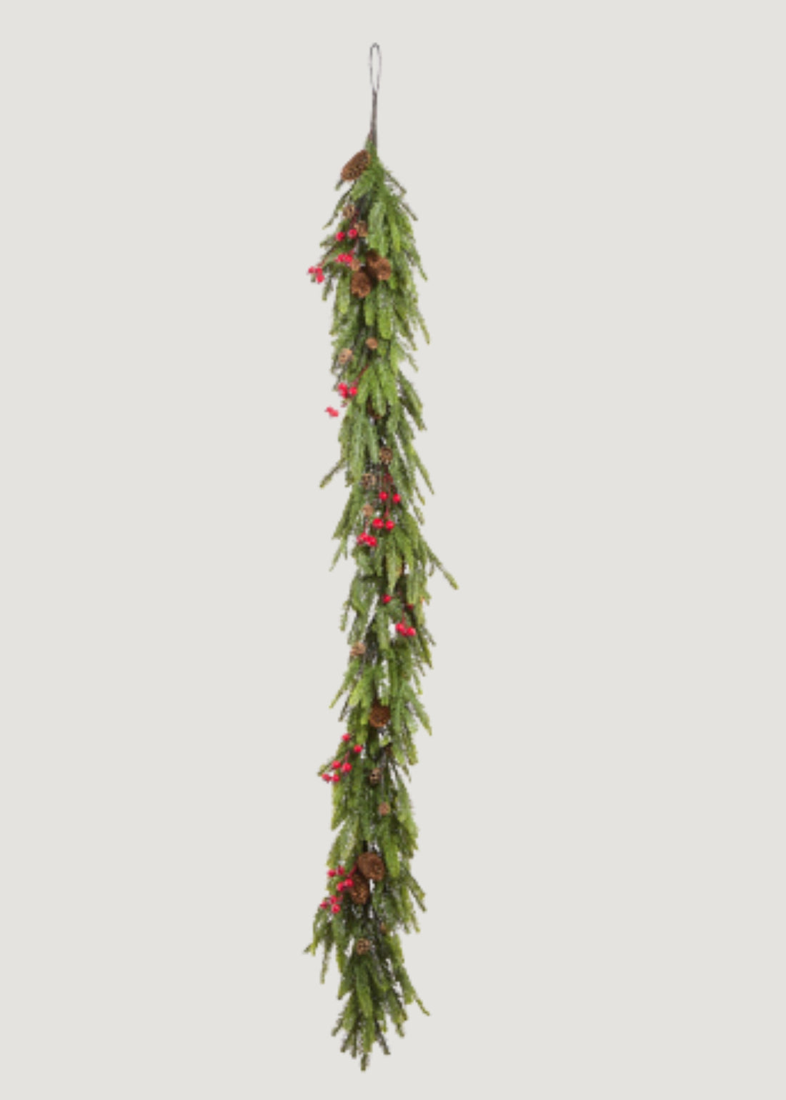 Artificial Norfolk Pine Garland with Red Berries 