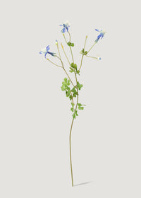 Blue Faux Blooming Columbine Flowers - 35"