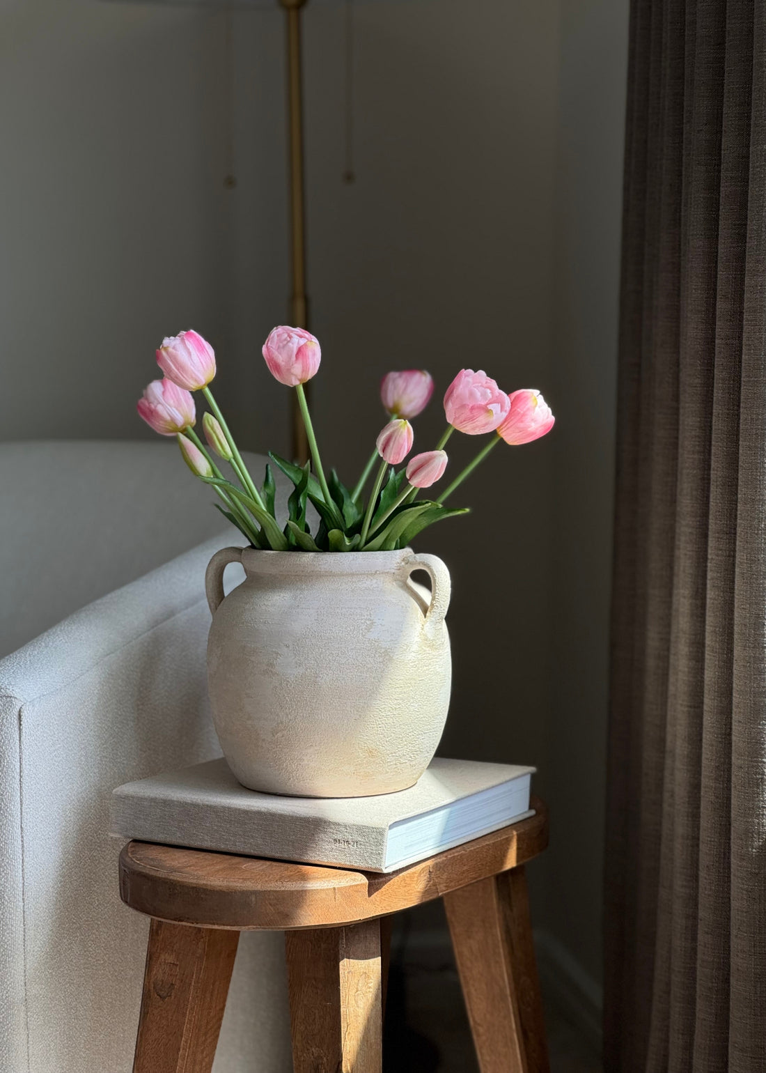 Styled Tulips in a Vase
