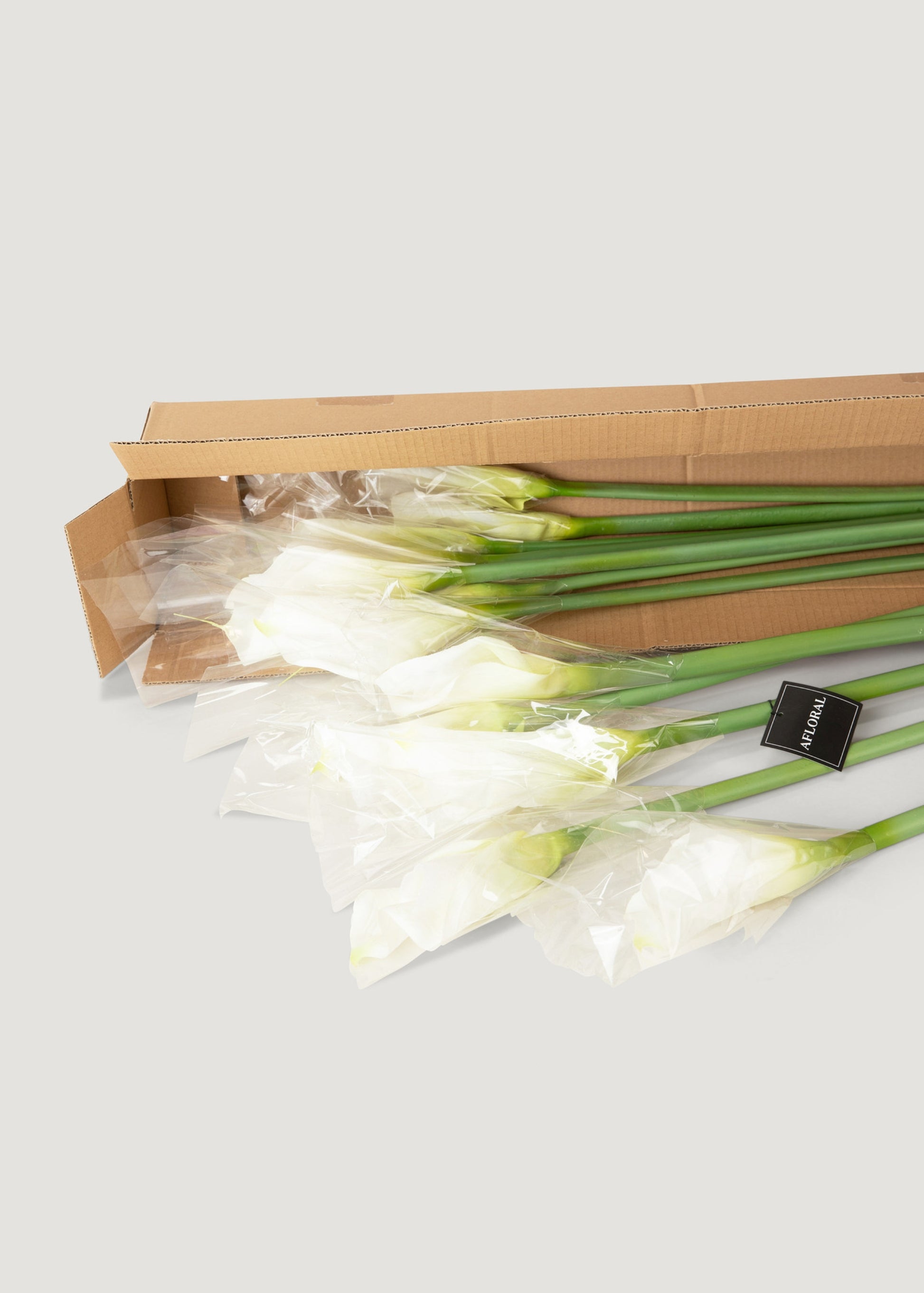 faux peace lily stems Case of 12 Artificial Calla Lily Stems in Cream 37"