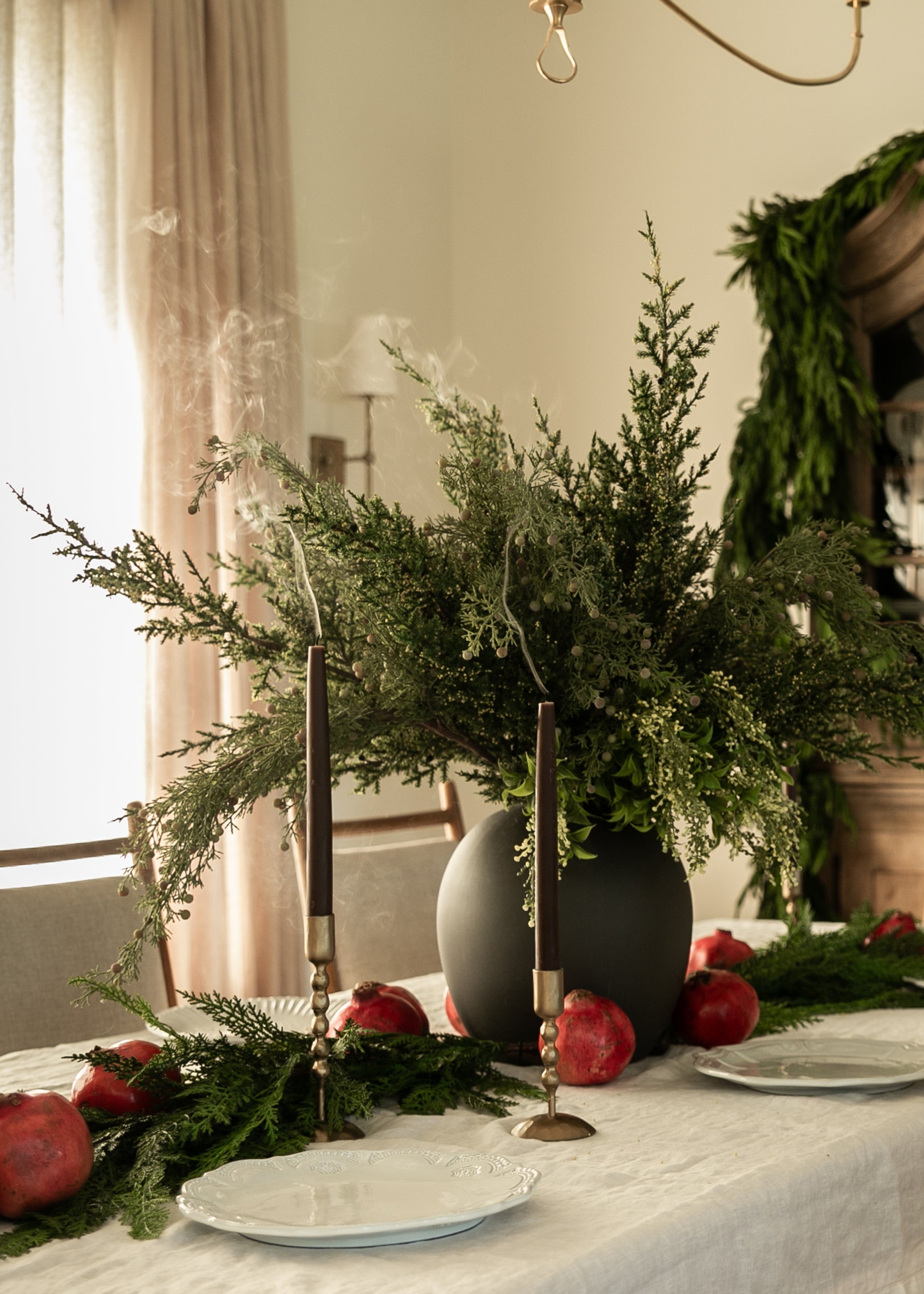 Evergreen and Sedum Winter Arrangement