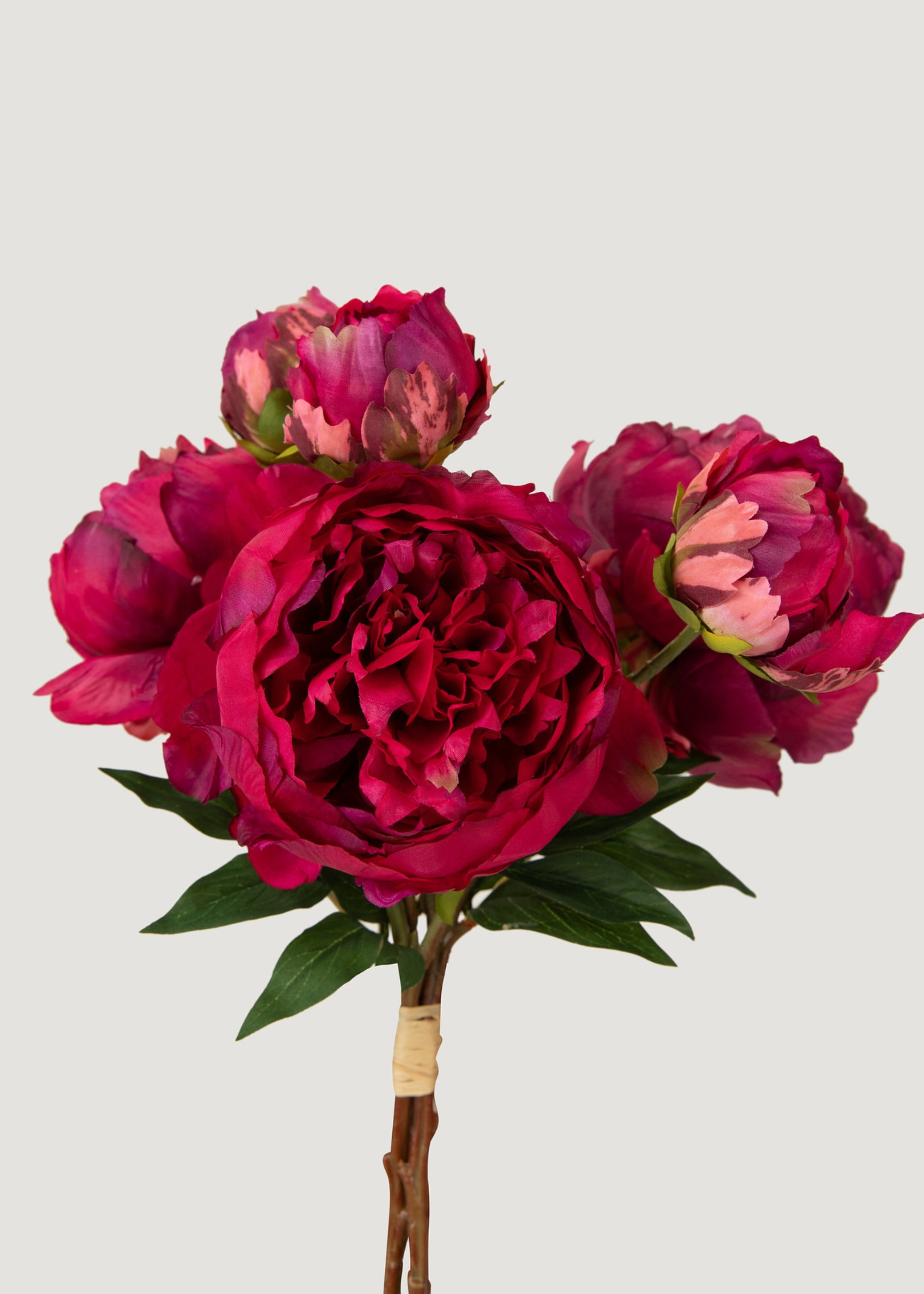 SALE - Fuchsia Faux Flower Peony Bundle - 21"