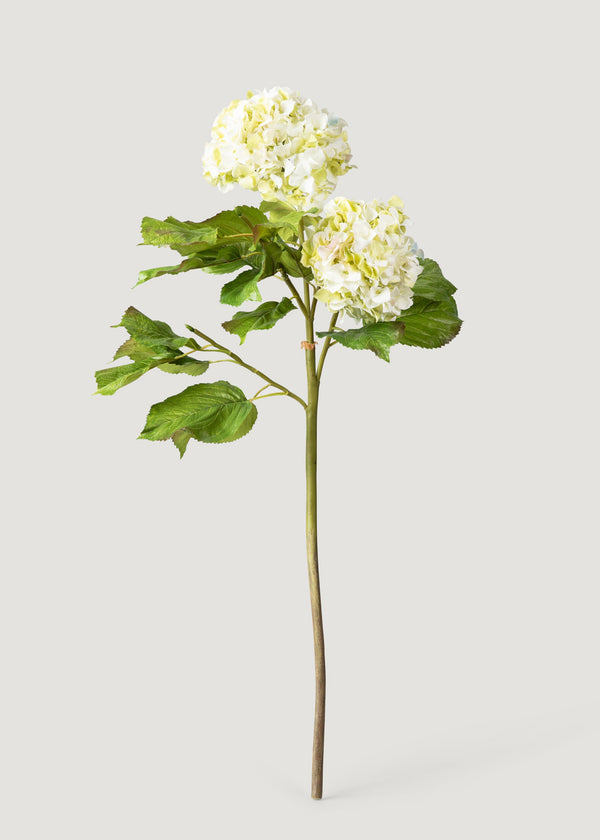 Cream Green Artificial Hydrangea Branch - 36"