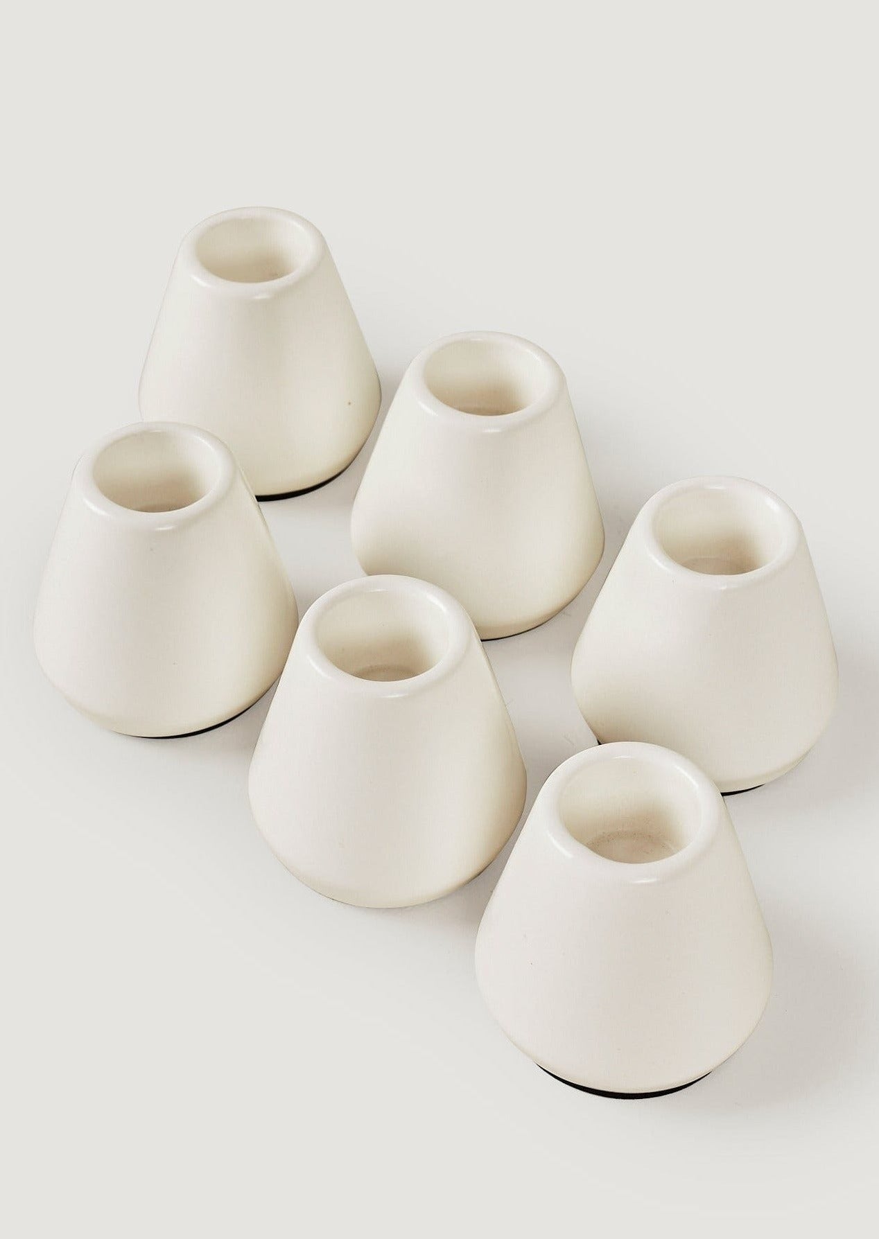 Off-White Candle Holder - Ceramic Taper Candlestick Holder