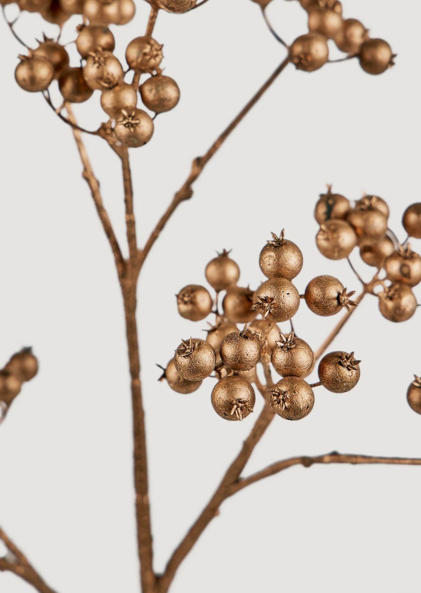 Artificial Cranberry Branch with Gold Holiday Berries at Afloral