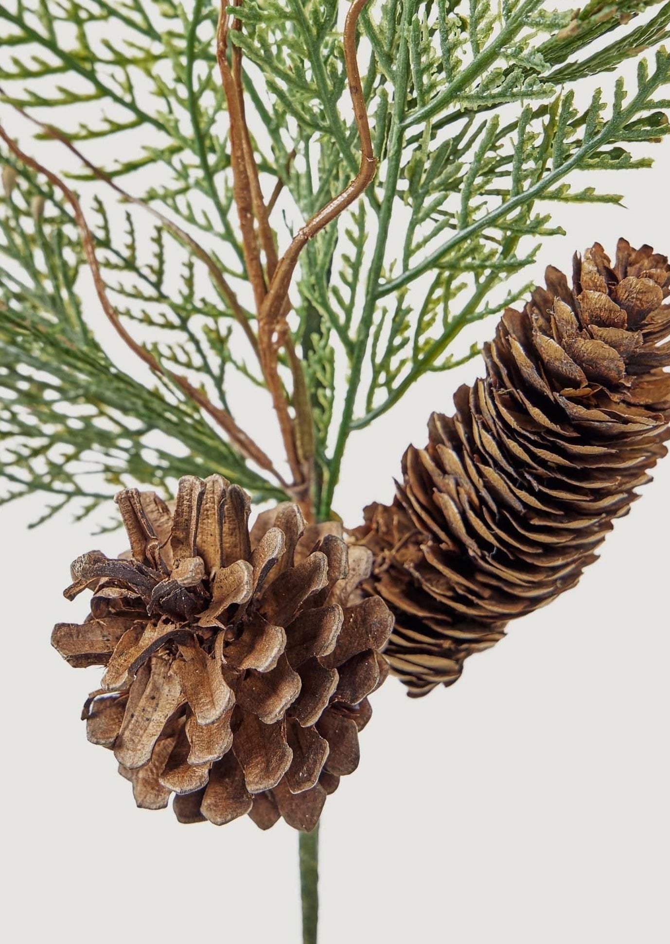 Faux Christmas Greenery Cedar and Pine Cone Branch at Afloral