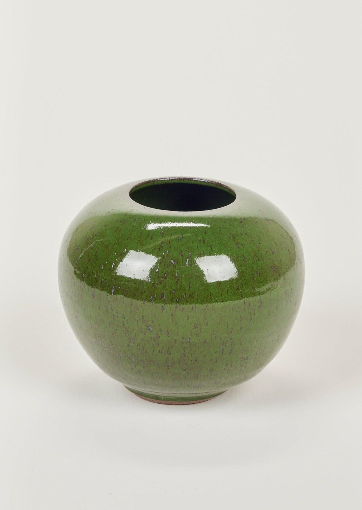 Handmade Clay Vases Rose Bowl Vase in Green Glaze at Afloral 