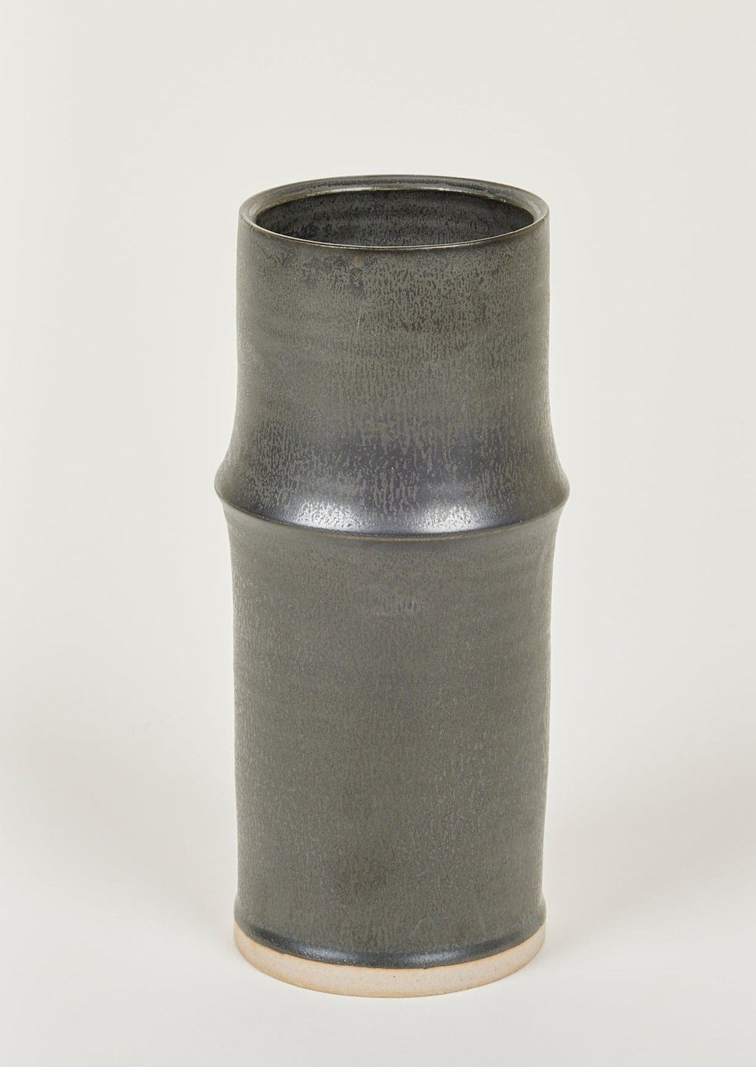 Handmade Clay Vases in Matte Black Glazed Ridge Vase at Afloral