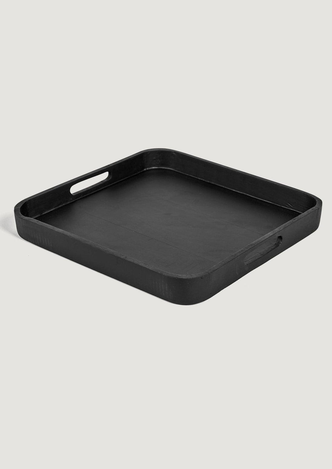 Afloral Home Decor Black Wood Square Tray with Handles