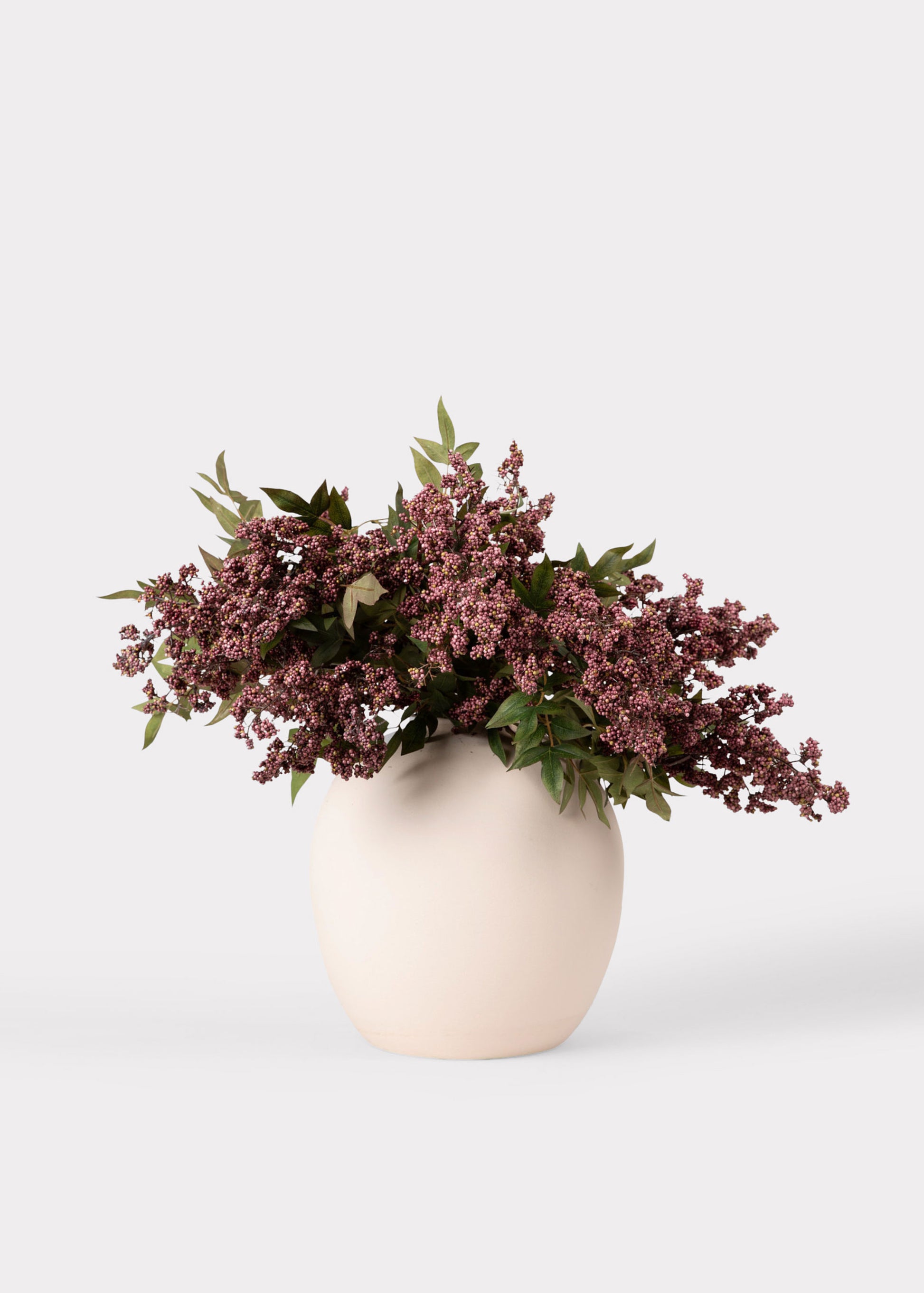 artificial berry flowers styled in the bailey vase