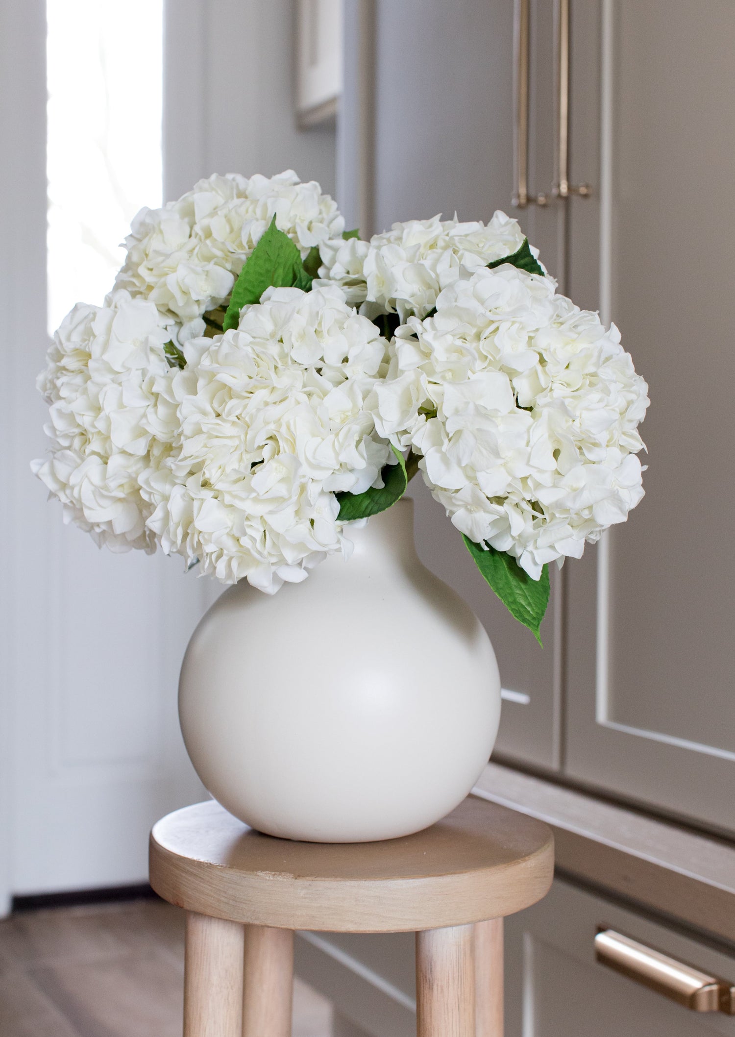 Real Touch White Hydrangeas in Vase