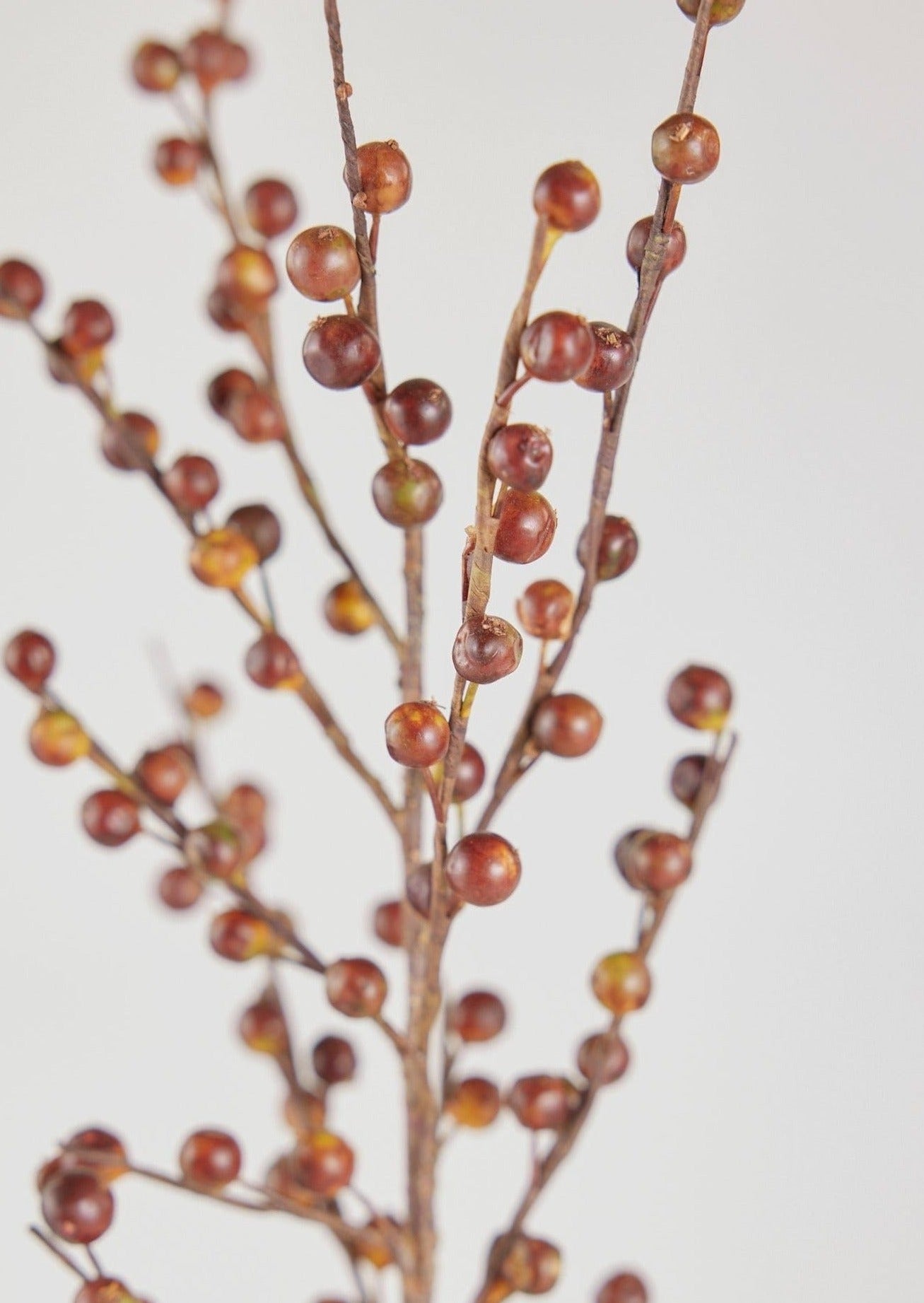 White Holly Berry Stems with 35 Lifelike Berries