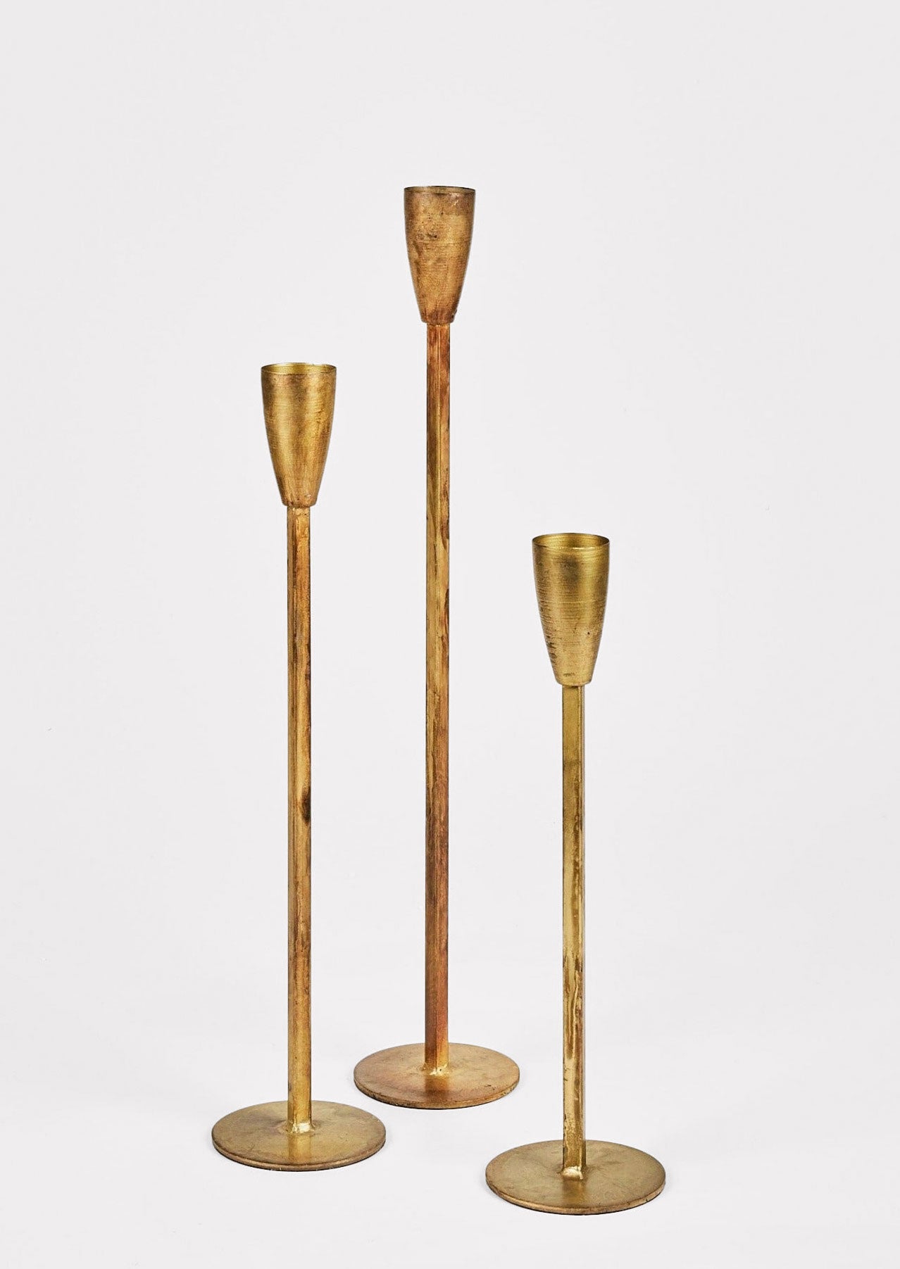 a_stand_www asimocrafts 真鍮セット Set of Taper Candle Holders | Candle Decor | Afloral.com