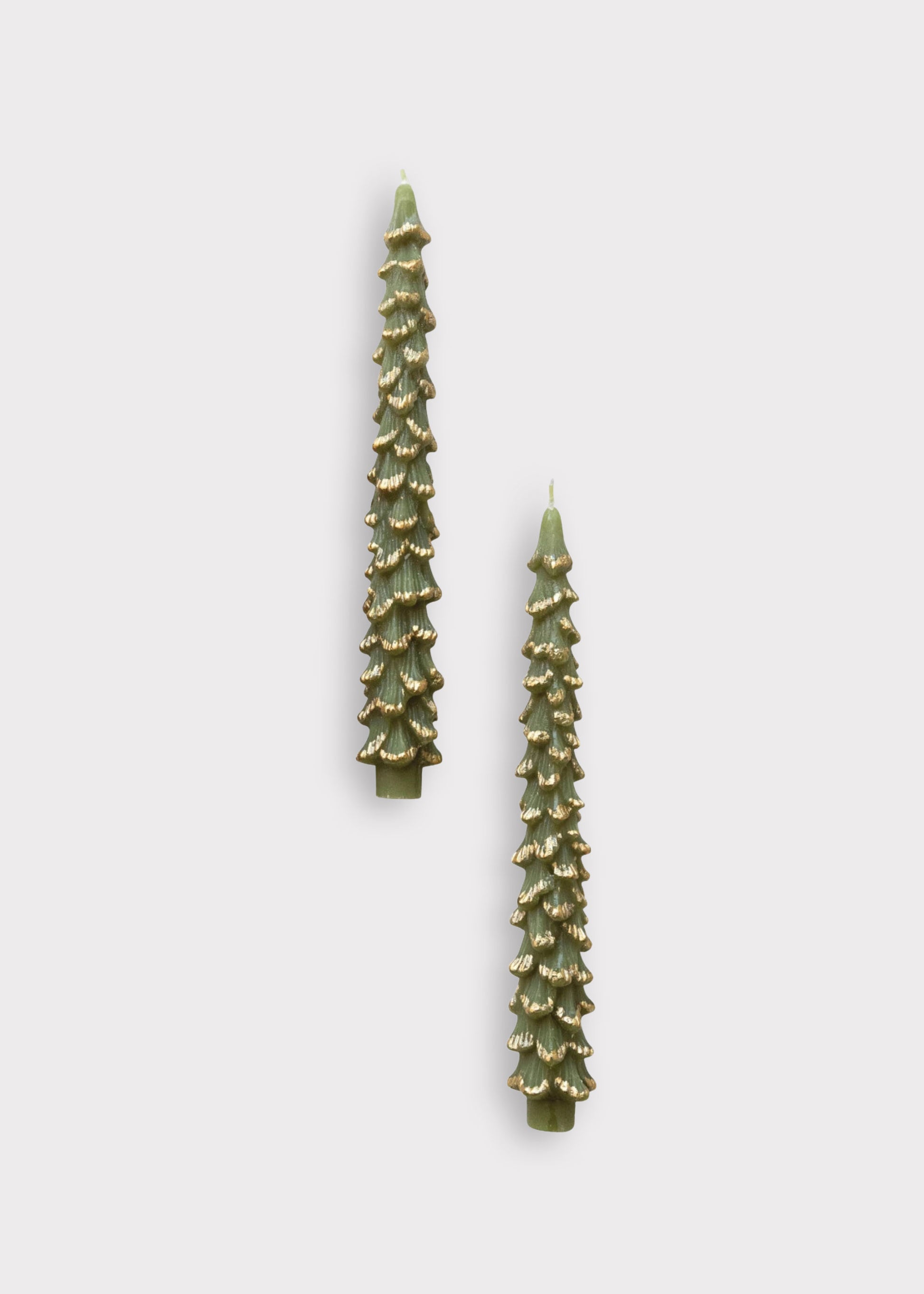 Set of 2 Christmas Tree Taper Candles 