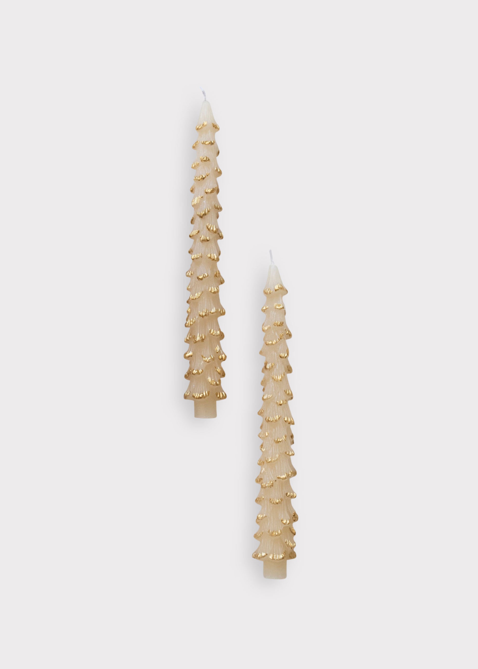 cream gold christmas tree taper candles