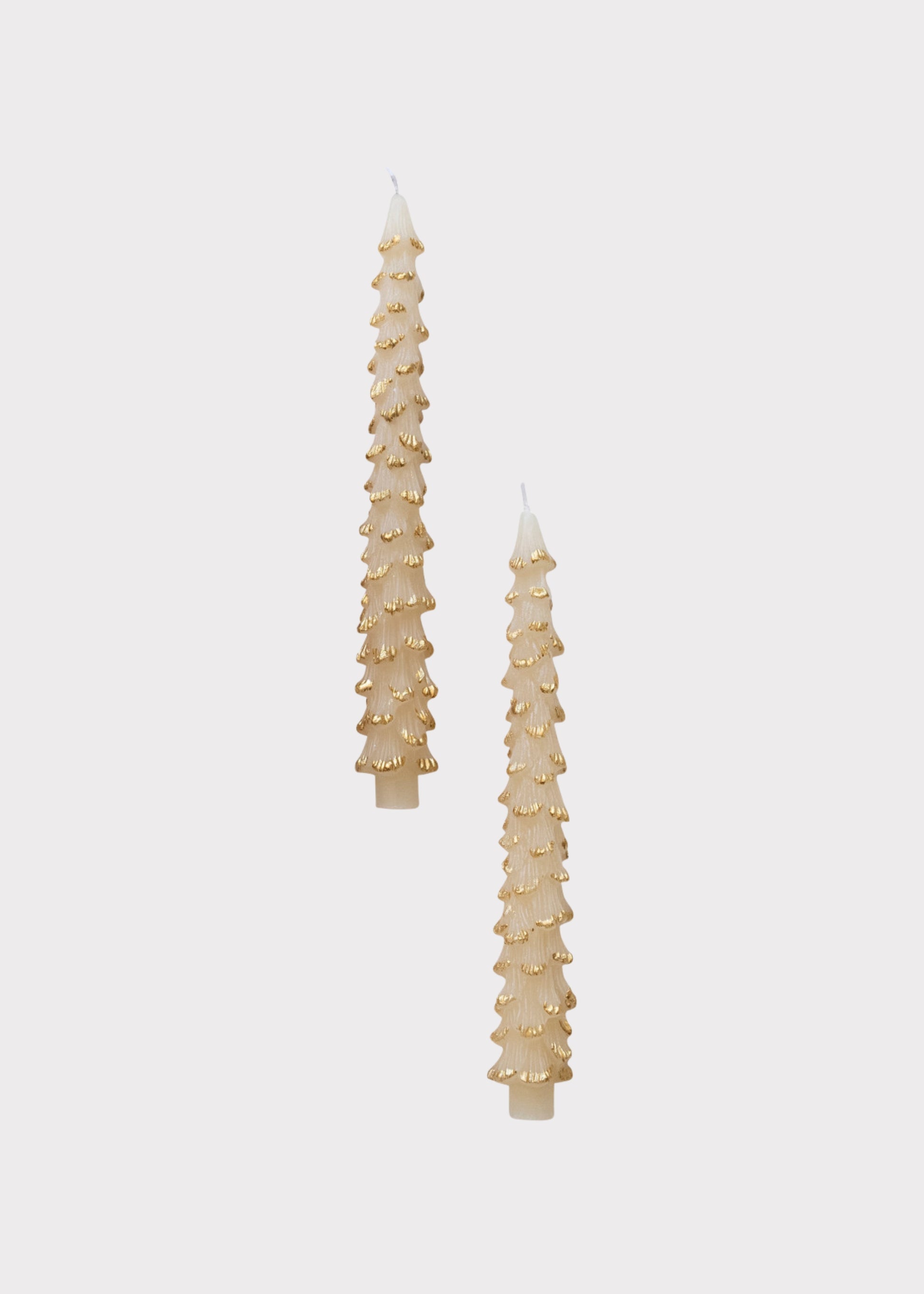 Set of 2 Christmas Tree Taper Candles 