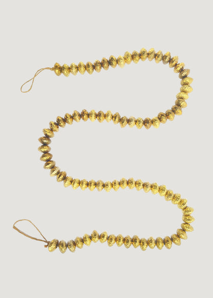 Holiday Gold Brass Metal Bead Garland