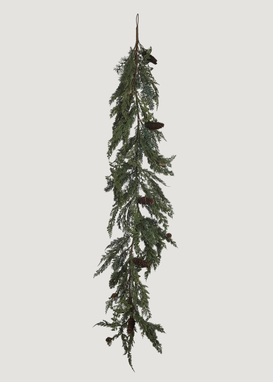 Artificial Spruce and Pine Winter Garland with Cones