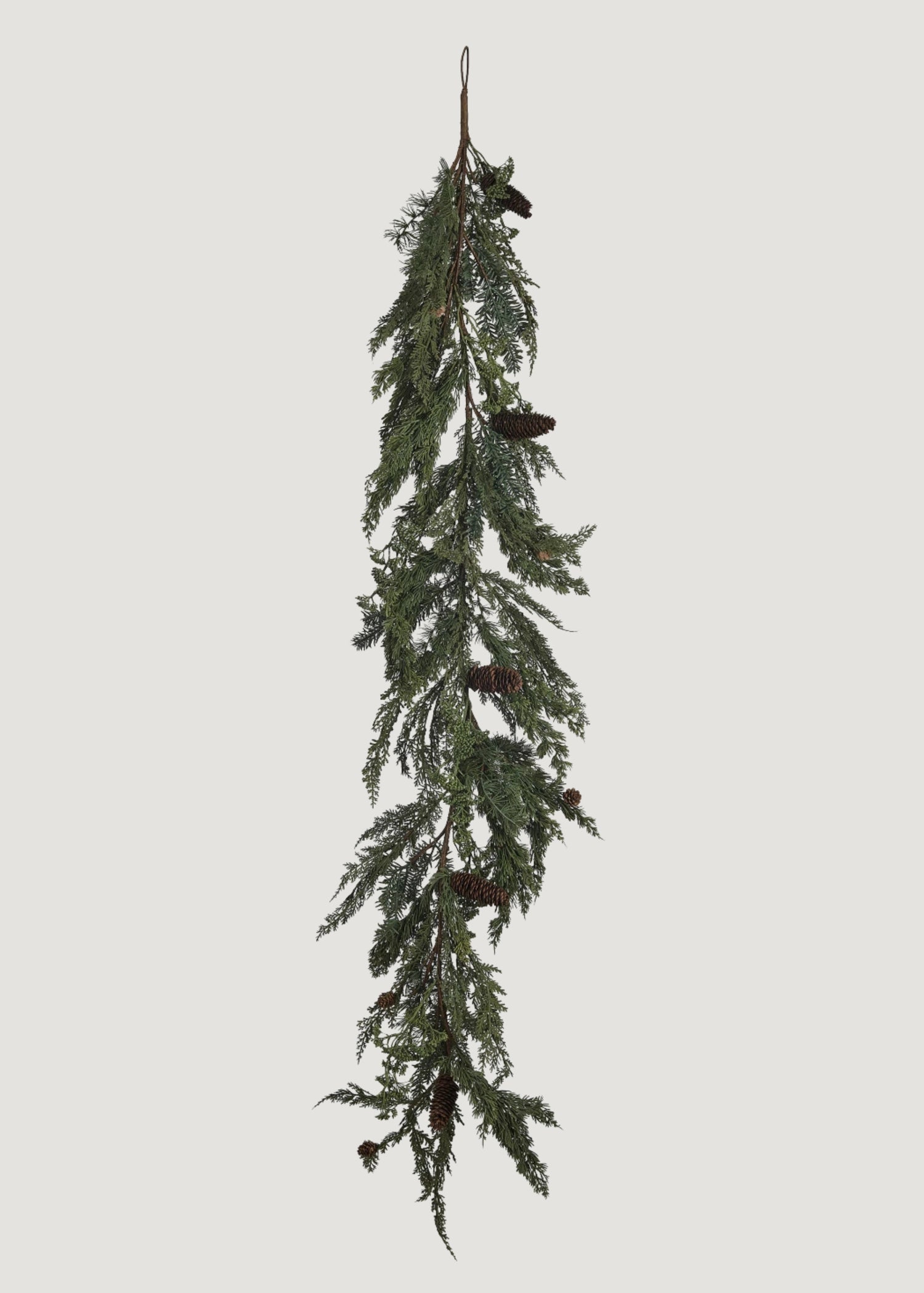 Artificial Spruce and Pine Winter Garland with Cones