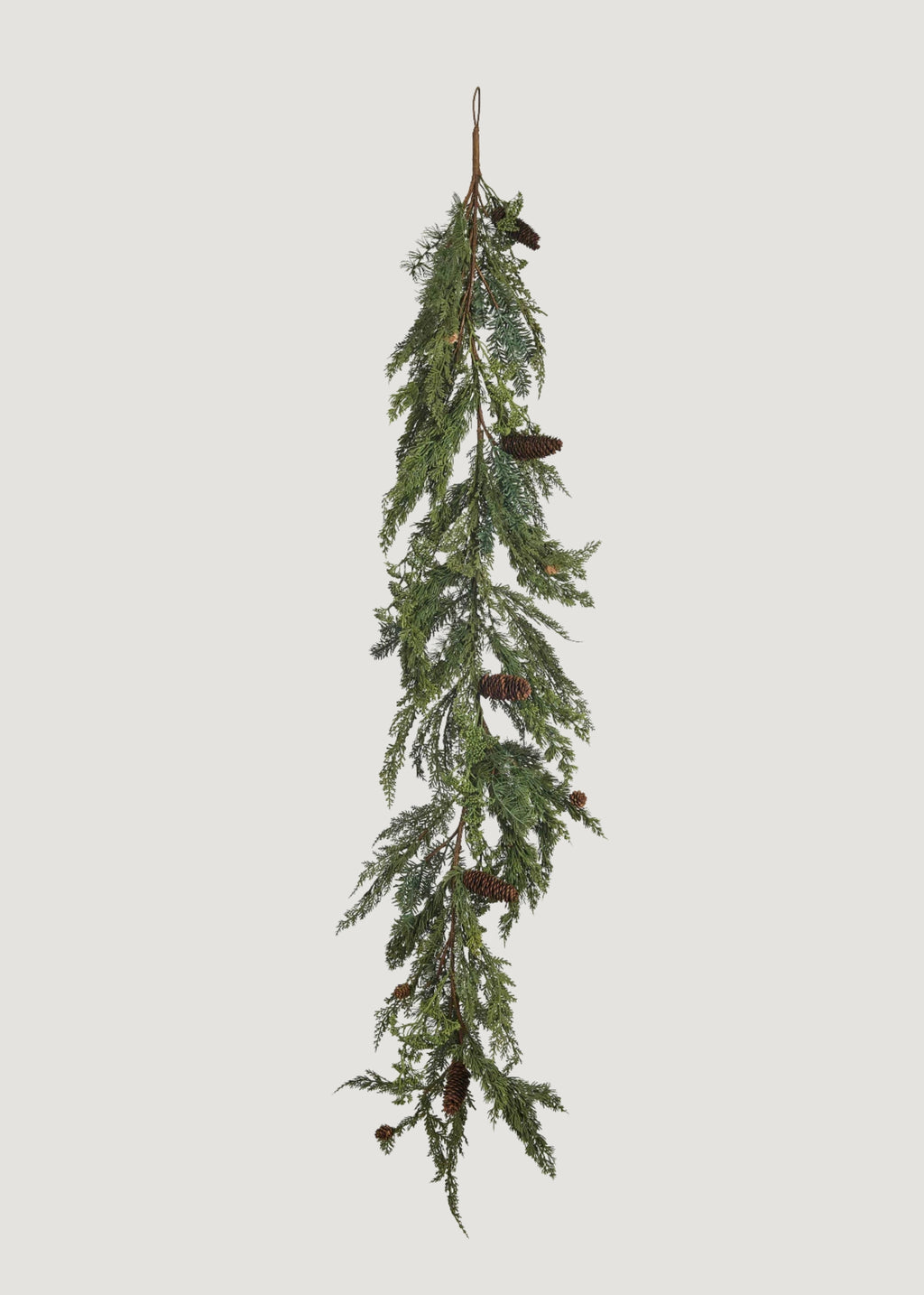 Artificial Spruce and Pine Winter Garland with Cones