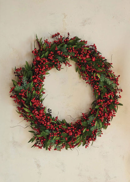 Spruce and Crabapple Wreath 