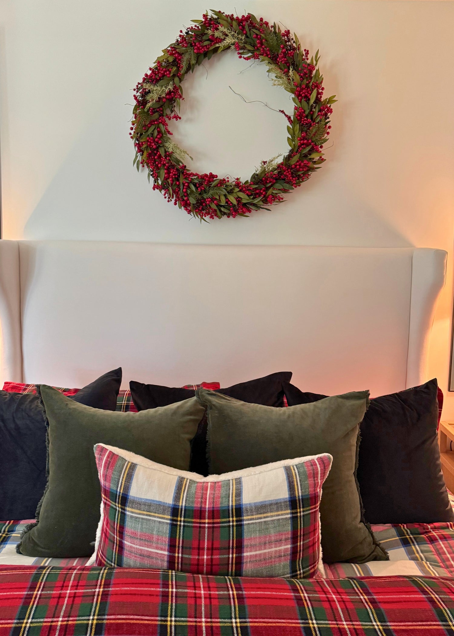 Large Crabapple Wreath over Bed