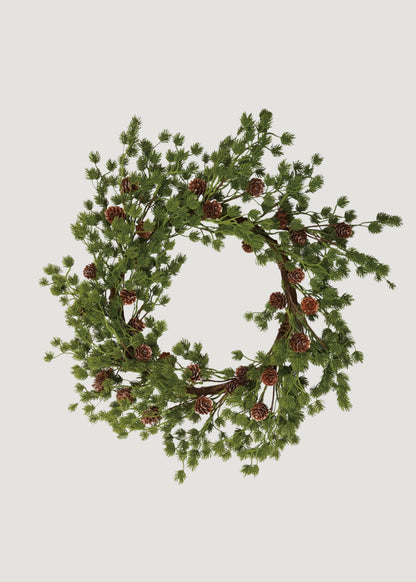 Artificial Fir Foliage and Pine Cone Holiday Wreath 
