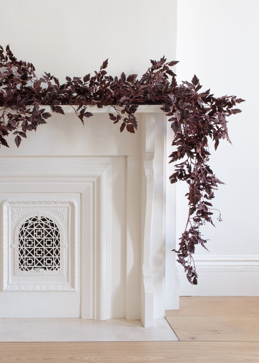 Afloral Cimicifuga Garland on Mantel