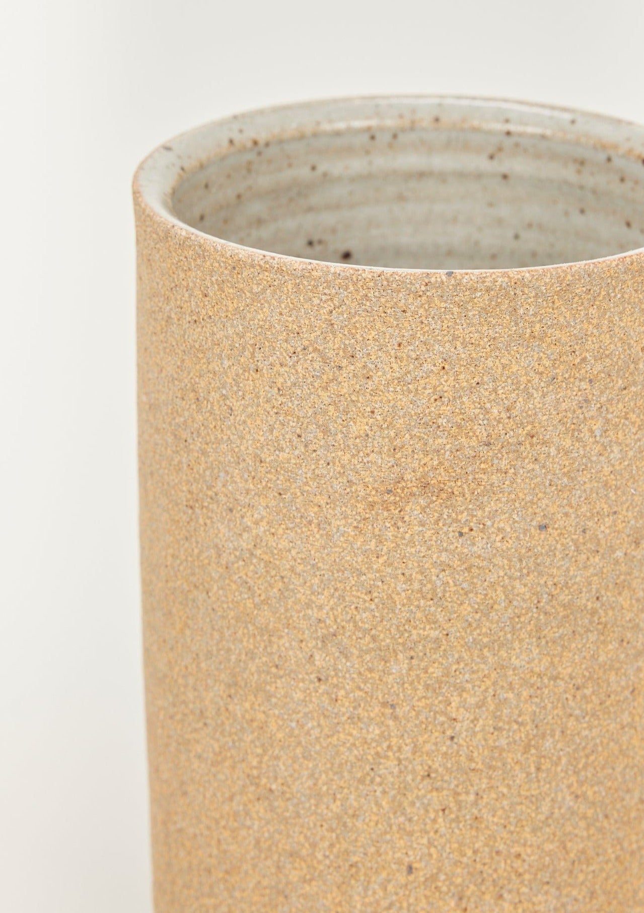 Handcrafted Sand Clay Cylinder Vase by Bob Dinetz at Afloral